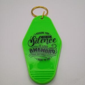 Motel Keychain Custom Retro Style Green Introvert Keyring Bag Charm